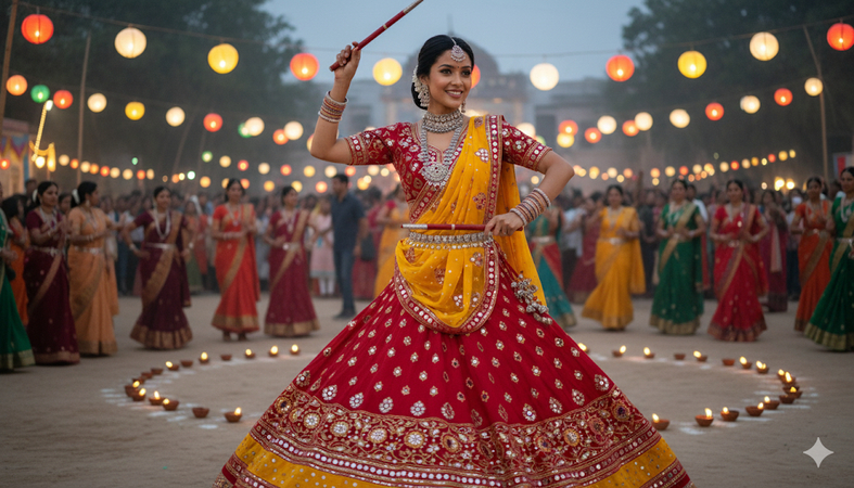 navratri ai photo prompt garba dancer