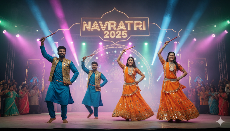 navratri ai photo prompt jewelry group garba