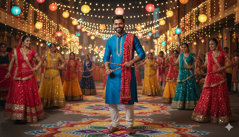 navratri ai photo prompt street
