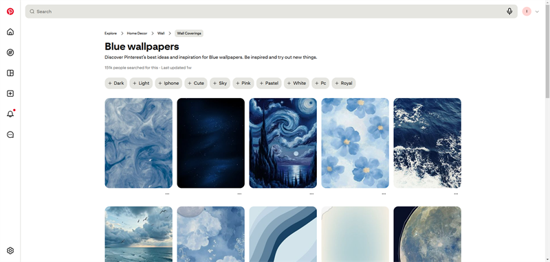 pinterest blue wallpaper