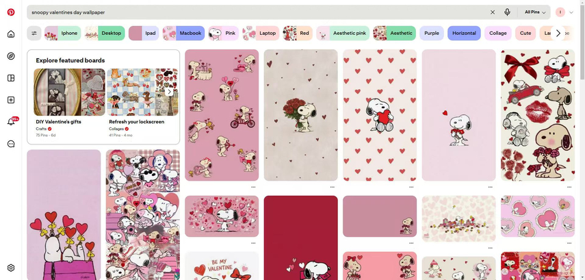 pinterest snoopy valentines day wallpaper