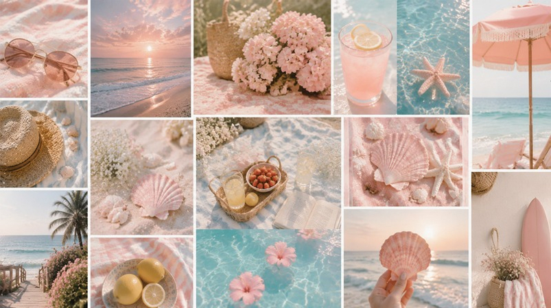 Preppy Collage Summer Wallpapers