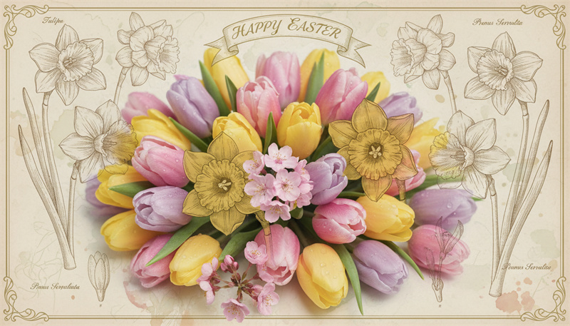 spring floral easter wallpaper