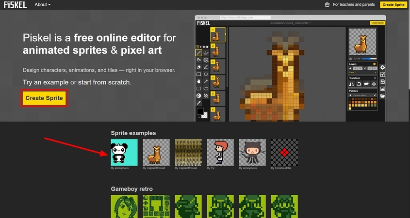 Piskel에서 스프라이트 만들기