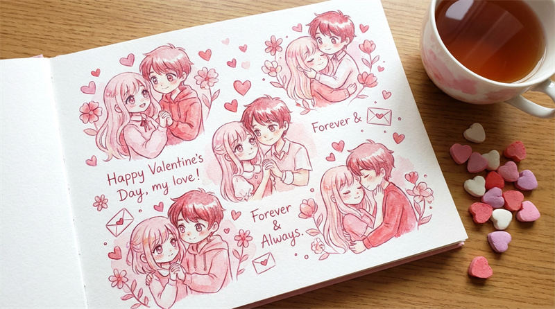 valentines wallpaper cute anime