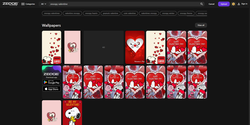 zedge snoopy valentines day wallpaper