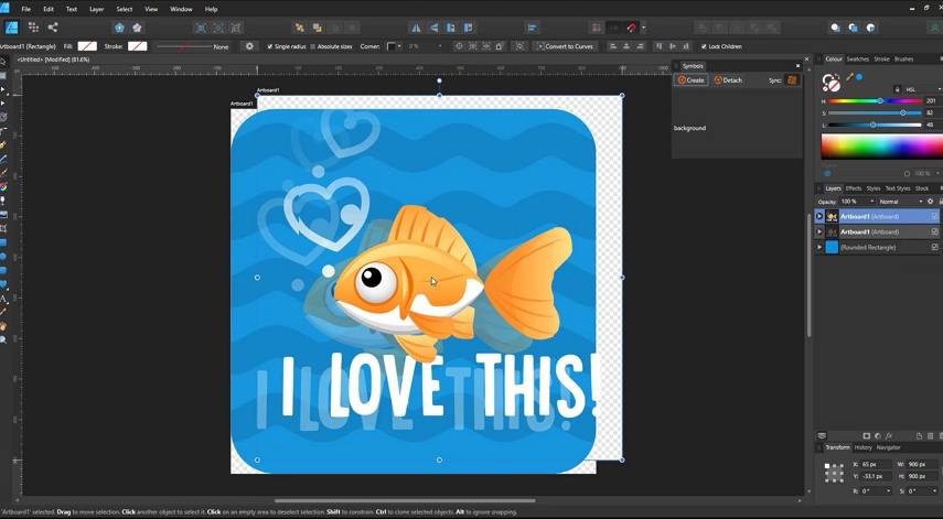 Affinity add frames from layers