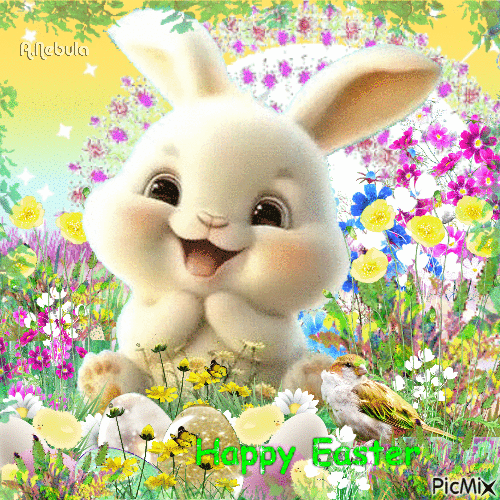 cute easter gifs with pastel designs