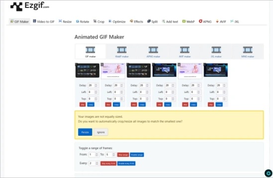 ezgif gif maker from images