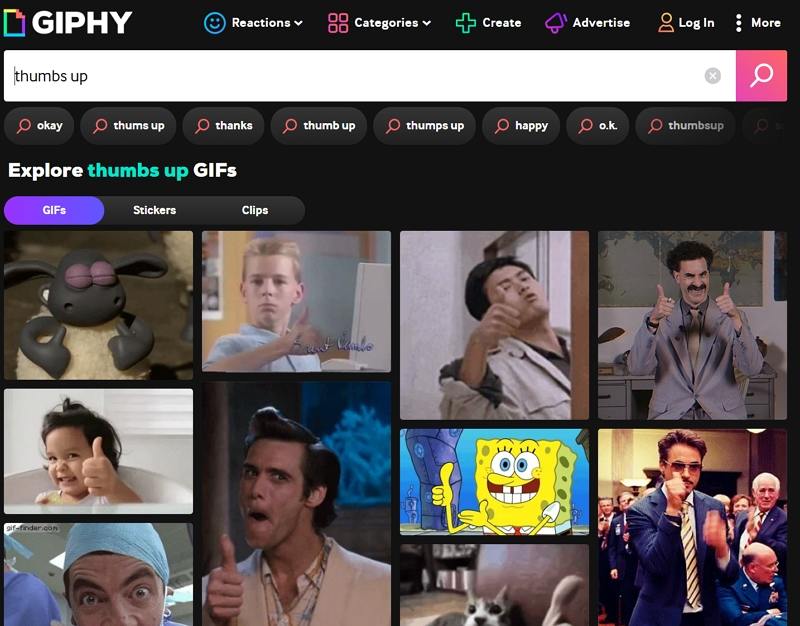 giphy thumbs up gifs