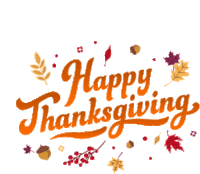 gif animado de texto feliz ação de graças
