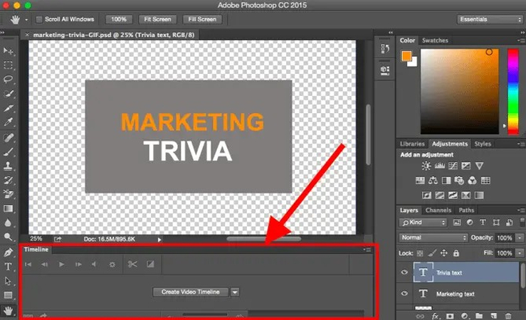 How to make typing text GIF Photoshop