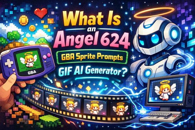 illustration showing an angel 624 gba sprite