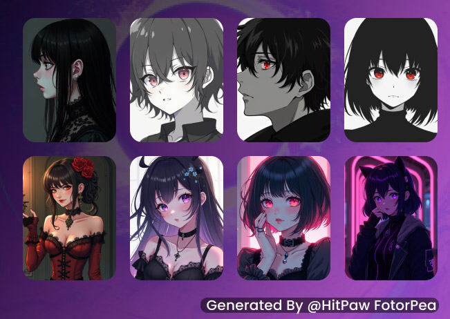 anime goth pfp
