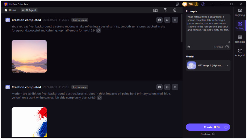 generate ai event flyer in FotorPea