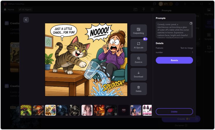 generate story to comic