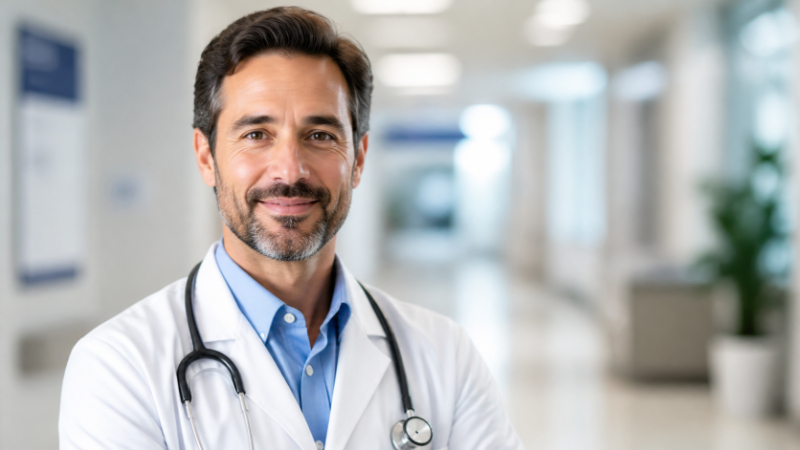 AI-generated healthcare professional headshot for doctors and medical staff using GPT Image 2