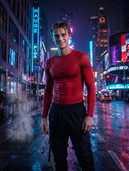 night city spiderman fashion shoot