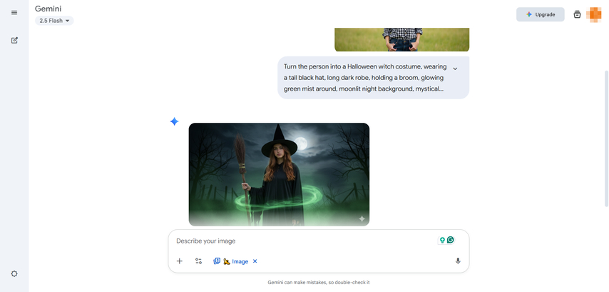 fantasia de halloween com ia gemini