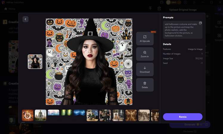 FotorPeaによるハロウィンAI写真