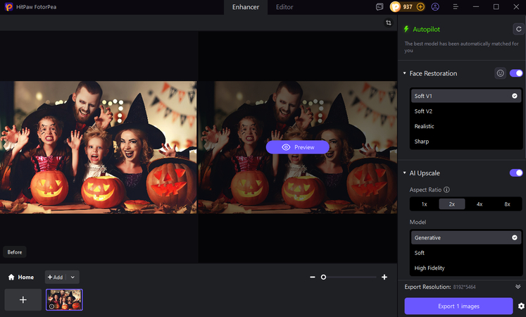 enhance halloween photo