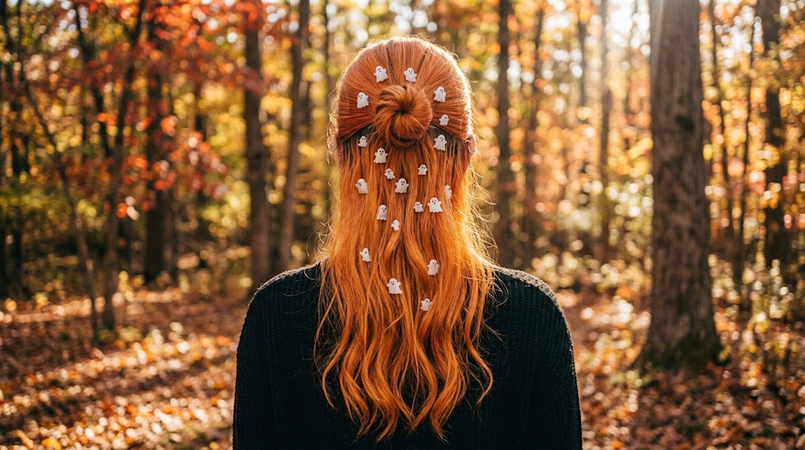 ghost hair clips halloween hair