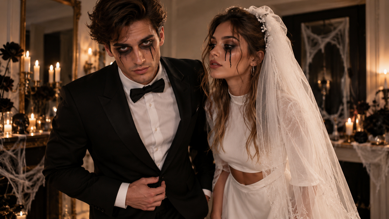 haunted wedding couple