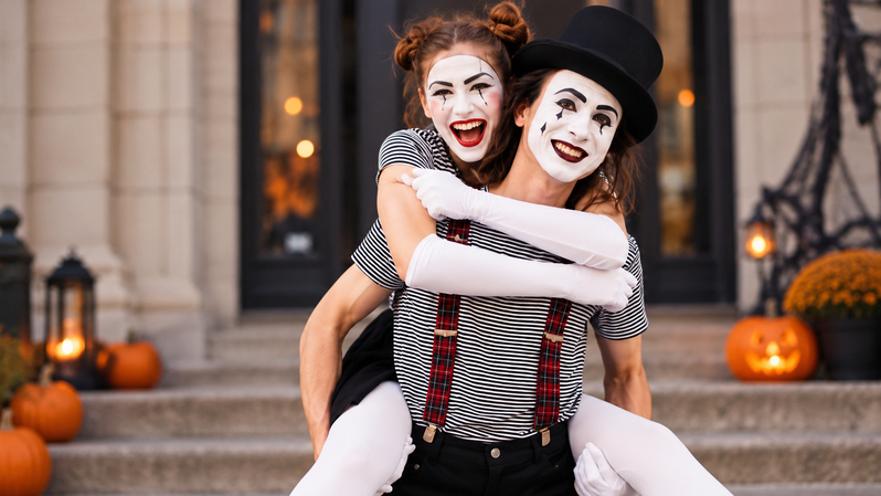 playful mime couple
