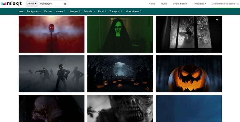 mixkit scariest halloween videos