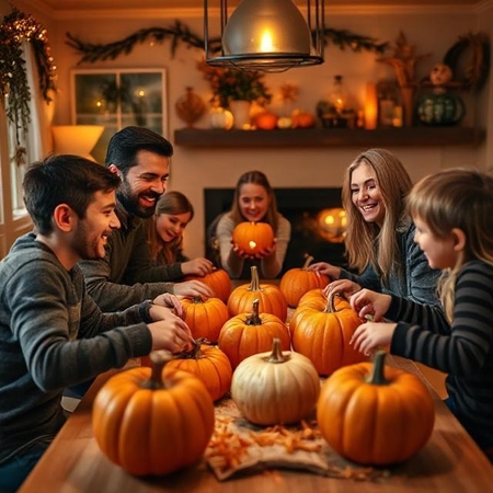 family halloween get together