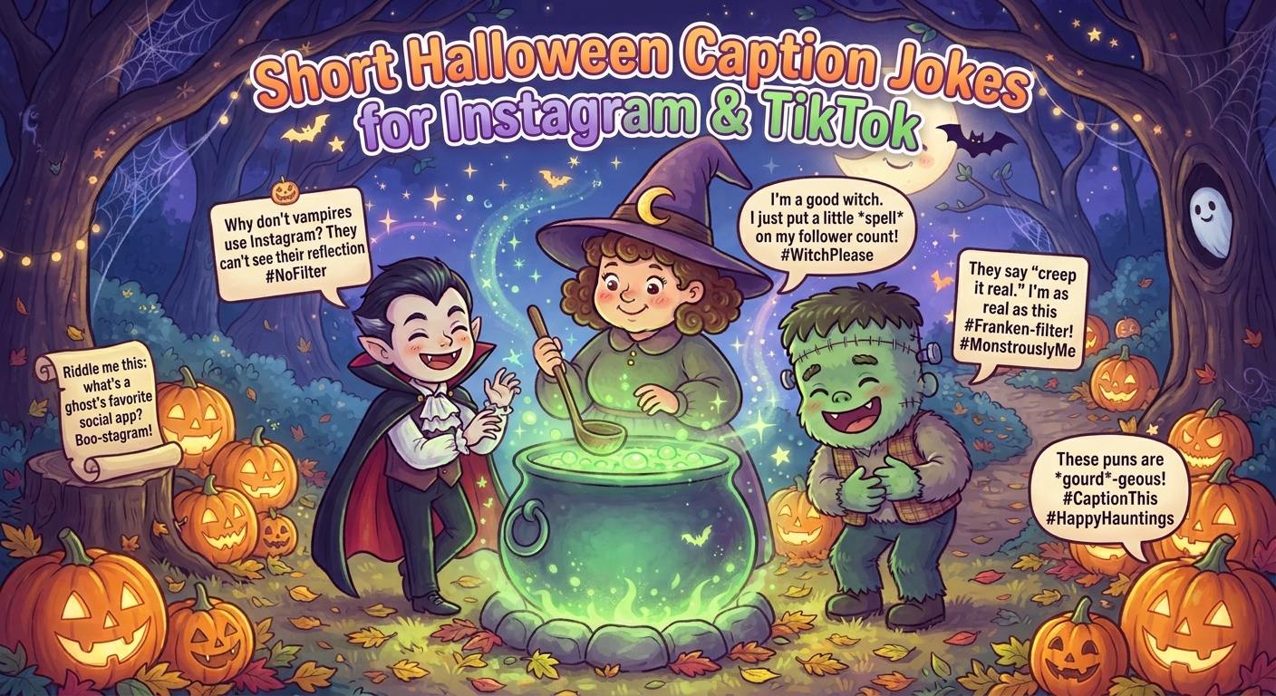 short halloween caption jokes