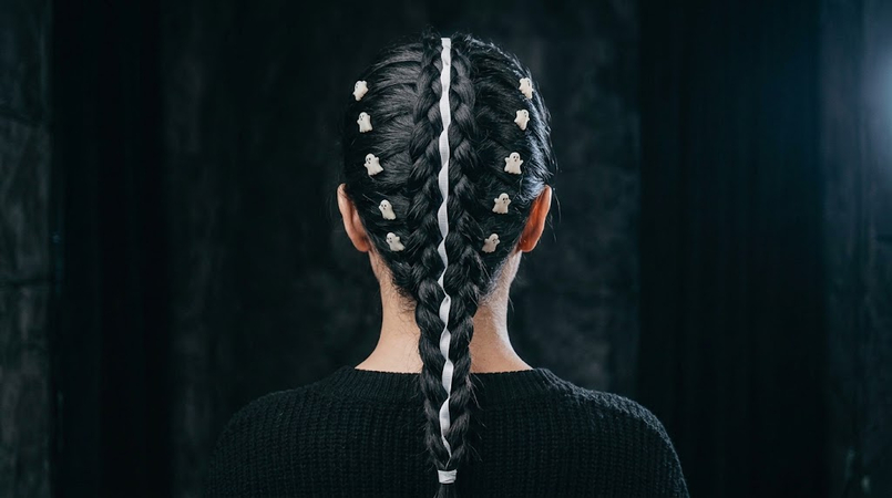skeleton spine braid hairstyles for halloween
