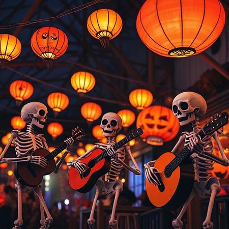 animated music band of bones