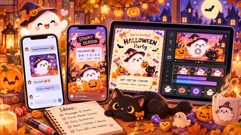 Creative ways to use kawaii Halloween GIFs