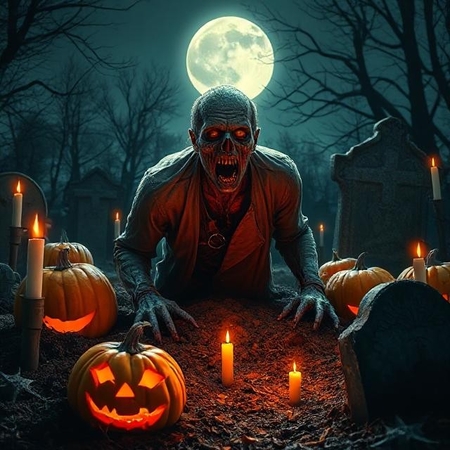 zombie in halloween decorations