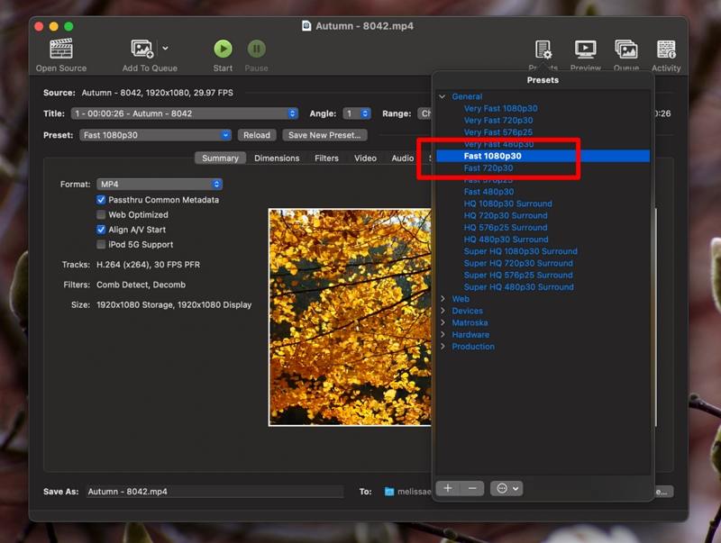 handbrake for mac compress file