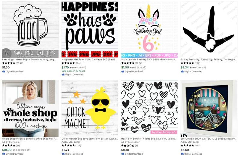 fichiers svg Etsy
