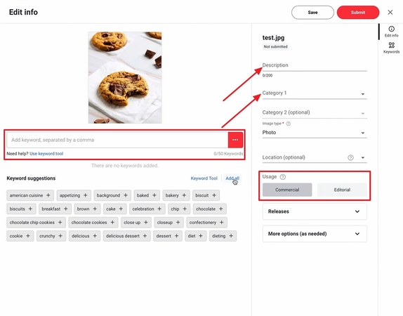 edit shutterstock sell images details