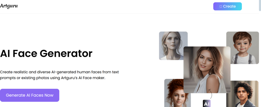 ai-generated celebrity as children images Artguru AI Face Generator