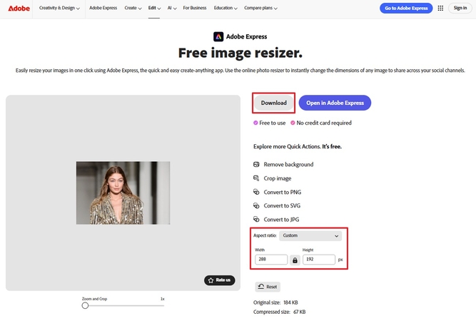 Descargar foto 2x2 desde Adobe Express