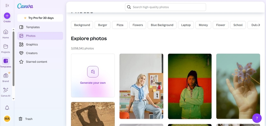cloud photo storage canva