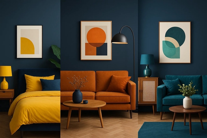 combine navy blue with complementary shades