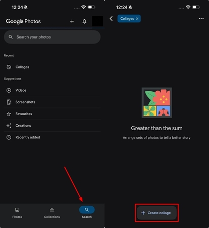 create collage in google photos