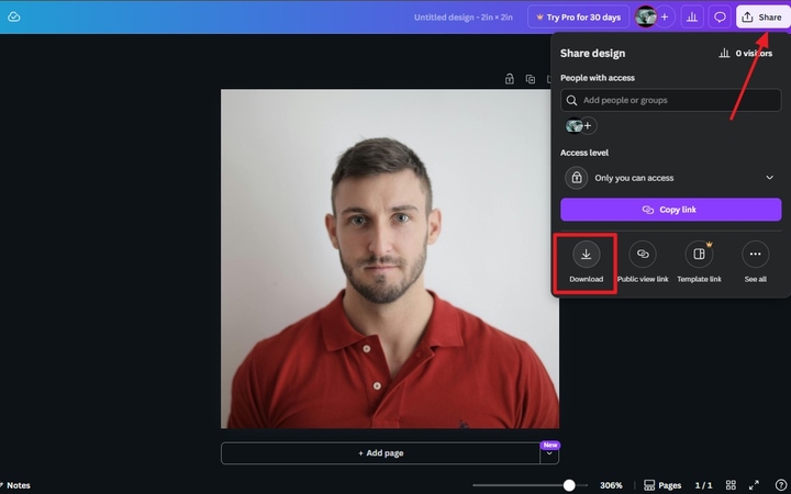 Descargar foto 2x2 desde Canva