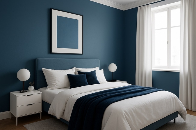 combination of dusty blue and white