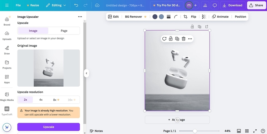 canva earbud photography