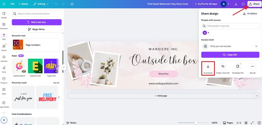 canva etsy banner edits