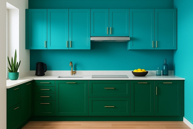 green and turquoise blue colour mix