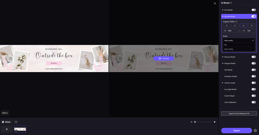 preview results upscale model etsy banner
