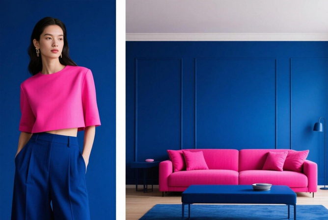blue shades with pink combined